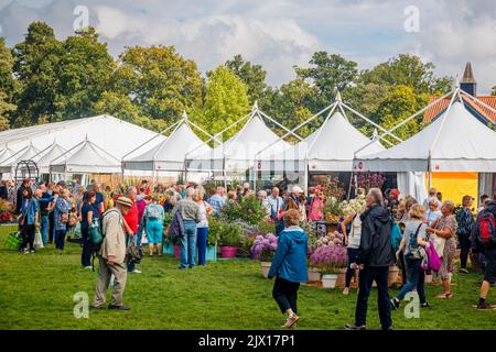 Stände beim jährlichen Wisley Taste of Autumn Festival im September im RHS Wisley, Surrey, Südostengland Stockfoto