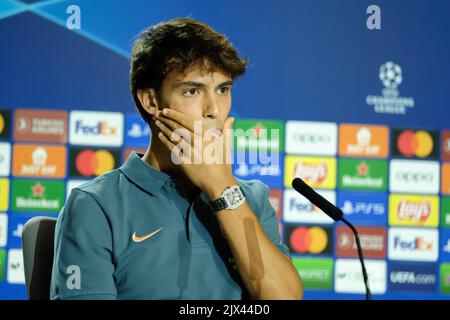 Madrid, Spanien. 06. September 2022. Joao Felix von Atletico de Madrid nimmt an der Pressekonferenz vor der UEFA Champions League, Gruppe B, im Civitas Metropolitano in Madrid Teil. Kredit: SOPA Images Limited/Alamy Live Nachrichten Stockfoto