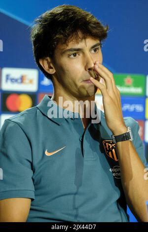 Madrid, Spanien. 06. September 2022. Joao Felix von Atletico de Madrid nimmt an der Pressekonferenz vor der UEFA Champions League, Gruppe B, im Civitas Metropolitano in Madrid Teil. Kredit: SOPA Images Limited/Alamy Live Nachrichten Stockfoto