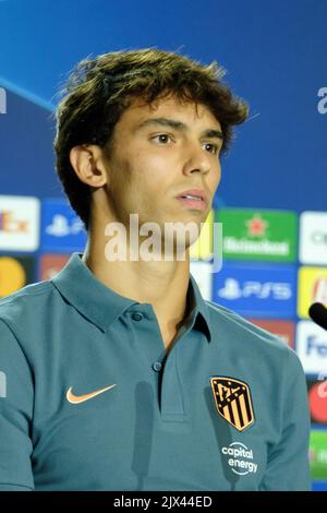 Madrid, Spanien. 06. September 2022. Joao Felix von Atletico de Madrid nimmt an der Pressekonferenz vor der UEFA Champions League, Gruppe B, im Civitas Metropolitano in Madrid Teil. Kredit: SOPA Images Limited/Alamy Live Nachrichten Stockfoto