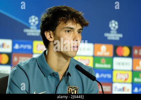 Madrid, Spanien. 06. September 2022. Joao Felix von Atletico de Madrid nimmt an der Pressekonferenz vor der UEFA Champions League, Gruppe B, im Civitas Metropolitano in Madrid Teil. Kredit: SOPA Images Limited/Alamy Live Nachrichten Stockfoto