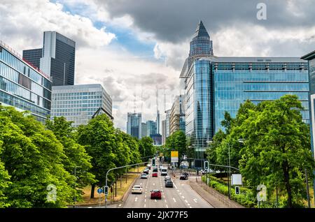 Skyline von Frankfurt am Main in Deutschland Stockfoto