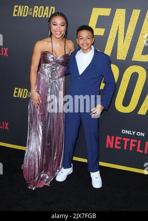 Hollywood, USA. 06. September 2022. Shaun Dixon, Mychala Faith Lee kommt bei der Los Angeles Premiere von END OF THE ROAD an, die am Dienstag, dem 6. September 2022, im Tudum Theatre in Hollywood, CA, stattfand. (Foto: Juan Pablo Rico/Sipa USA) Quelle: SIPA USA/Alamy Live News Stockfoto