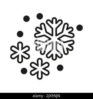 Vector Winterlogo-Design. Schwarz-weiße Schneeflocken-Ikone Stock Vektor
