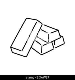 Symbol der goldenen Balken für die Farblinie. Edelsteine. Piktogramm für Webseite, mobile App, Promo. Stock Vektor