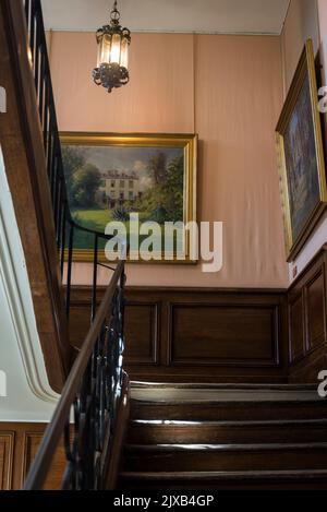 Treppe des Maison de Victor Hugo, Museum des Schriftstellerhauses, Marais, Paris, Frankreich Stockfoto