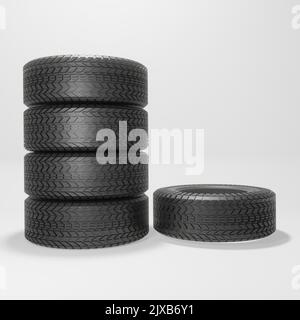 Autoreifen realistisches 3D Design Stockfoto