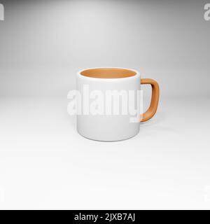 Keramikbecher 3D Rendering Bild Nachbildung Stockfoto