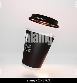 Bildmodell für Kaffeetasse 3D Stockfoto