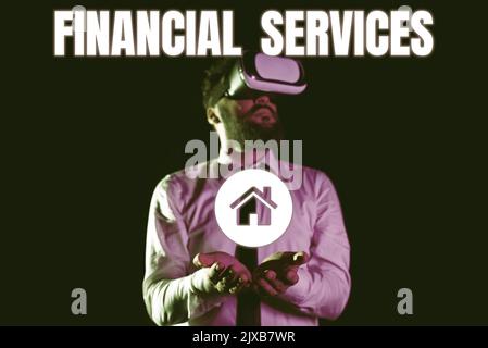 Konzeptionelle Bildunterschrift FinanzdienstleistungenGeld- und Investitionsleasing Kreditvergabe an Aktienmakler. Wort geschrieben über Geld- und Investitionsleasing-Darlehen Stockfoto