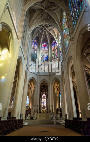 Kirche Saint-Gervais, eine gotische Kirche auf einem antiken Gotteshaus, die 1494 begonnen wurde und die Heimat der berühmten französischen Musikerdynastie, der Familie Couperin, Paris, Fr. Stockfoto