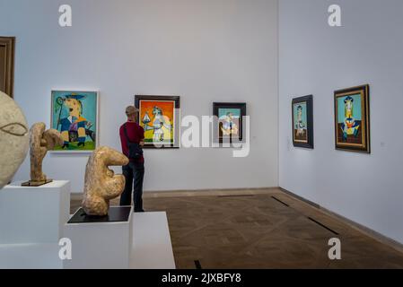 Maya Ruiz-Picasso, Tochter von Pablo Ausstellung im Picasso Museum, einer Kunstgalerie im Hôtel Salé im Marais Viertel, Paris, Frankreich Stockfoto