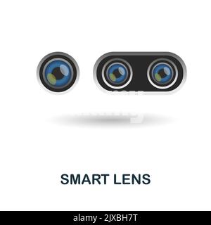 Symbol für intelligentes Objektiv. 3D Illustration aus der Sammlung Künstlicher Intelligenz. Creative Smart Lens 3D-Symbol für Webdesign, Vorlagen, Infografiken und mehr Stock Vektor