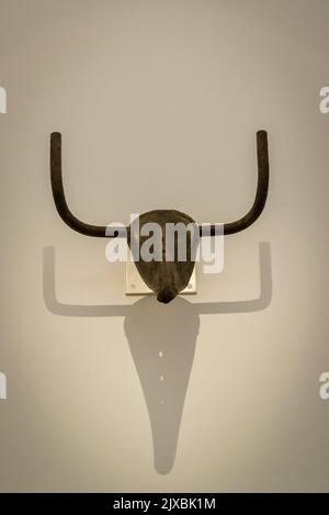 Bull's Head, Fundobjekt Kunstwerk von Pablo Picasso, 1942 aus dem Sitz und Lenker eines Fahrrads, Picasso Museum, Paris, Frankreich Stockfoto