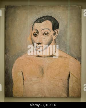 „Selbstporträt“ 1906 von Picasso, Picasso-Museum, eine Kunstgalerie im Hôtel Salé in der Rue de Thorigny, im Marais-Viertel, das dem gewidmet ist Stockfoto