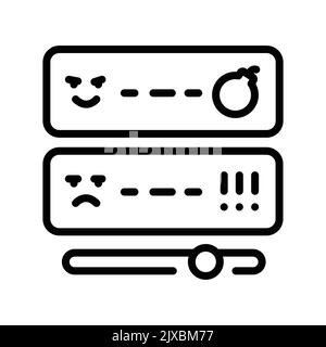 Hass in Kommentaren Symbol für farbige Linien. Piktogramm für Webseite Stock Vektor