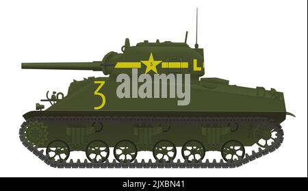 M4 Sherman (frühe Produktion) der Firma F, 1. Panzerregiment, 1. Panzerdivision, US Army, Battle of Kasserine Pass, Februar 1943 Stockfoto