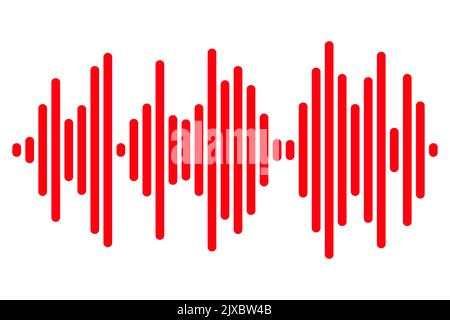 Equalizer-musikalische Schallwelle auf weißem Hintergrund isoliert. Vektorgrafik. Stock Vektor