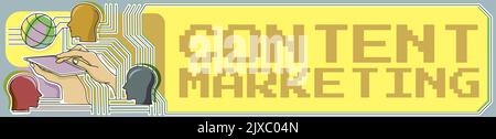 Inspiration showing sign Content MarketingInvolves the creation and sharing of online Materials. Das Internet-Konzept beinhaltet die Erstellung und das Teilen von Stockfoto