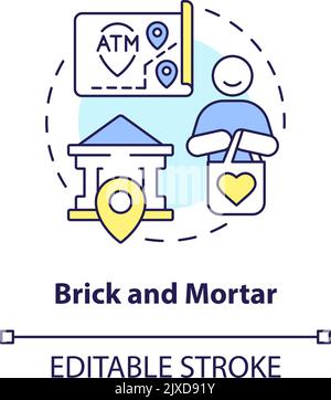 Ziegel und Mörtel Konzept Symbol Stock Vektor