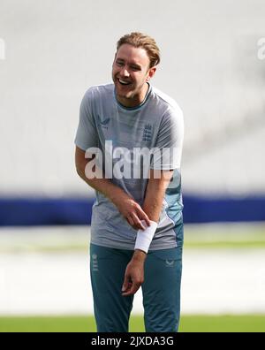 Englands Stuart Broad während der Nets-Sitzung im Kia Oval, London. Bilddatum: Mittwoch, 7. September 2022. Stockfoto