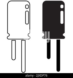 Kondensator Symbol auf weißem Hintergrund. Radio Kondensator Zeichen. Elektrische Komponente Kondensator Symbol. Flach Stil. Stockfoto