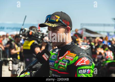 Jonathan Rea Super Bike Round Misano 2022 Stockfoto