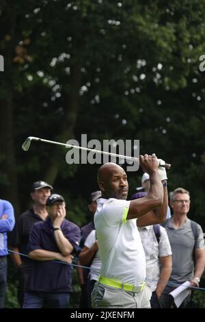 Wentworth, Surrey, Großbritannien. 7. September 2022. DJ Spoony spielt während der BMW/PGA Championship ProAm, die im Wentworth Golf Club, Virginia Water, Surrey, stattfand, auf die 2.. Kredit: Motofoto/Alamy Live Nachrichten Stockfoto