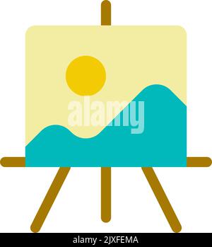 Staffelstand für Art Class Flat Color ui Icon Stock Vektor