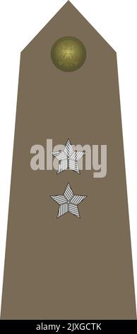 Schulterpolster NATO-Offizierszeichen für den Rang der PODPORUCZNIK (UNTERLEUTNANT) in den Polnischen Landstreitkräften Stock Vektor