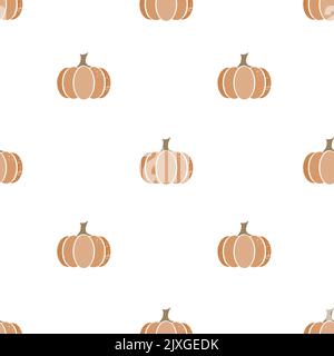 Herbst halloween Kürbis Hintergrund. Niedliche Wachen Nahtloses Muster auf weiß. Vektorgrafik Stock Vektor