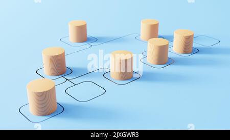 Organigramm, Konzept über Personalmanagement, Karriere, die Leiter des Erfolgs, Einstellung, Position, Job. HR Organigramm, professionelle Orga Stockfoto