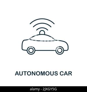 Symbol für autonomes Auto. Einfaches Element aus der Technologiesammlung. Line Autonomous Car Icon für Vorlagen, Infografiken und Banner Stock Vektor