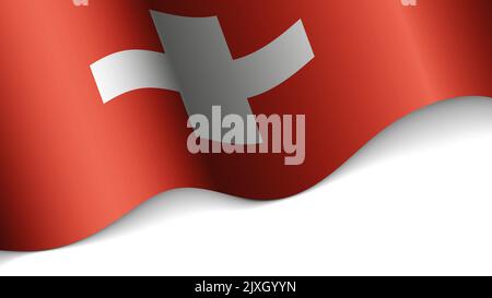 EPS10 Vektor Patriotisches Herz mit Flagge der Schweiz. Ein Element der Wirkung für die Verwendung, die Sie daraus machen möchten. Stock Vektor