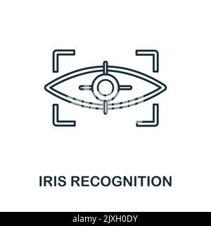 Symbol für die Iriserkennung. Einfaches Element aus der Technologiesammlung. Symbol für die Erkennung von Linien-Iris für Vorlagen, Infografiken und Banner Stock Vektor