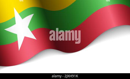 EPS10 Vektor Patriotisches Herz mit Flagge von Myanmar. Ein Element der Wirkung für die Verwendung, die Sie daraus machen möchten. Stock Vektor