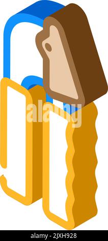 Knoblauchpresse Küche isometrische Symbol Vektor-Illustration Stock Vektor