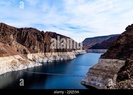 Die Felsformationen im Black Canyon des Colorado River. Hoover Dam, Nevada, USA. Stockfoto