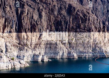 Die Felsformationen im Black Canyon des Colorado River. Hoover Dam, Nevada, USA. Stockfoto