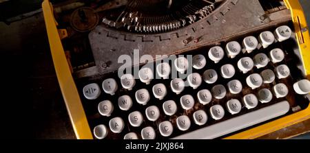 Vintage Tastatur manuelle Schreibmaschine Header Stockfoto