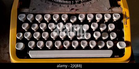 Vintage Tastatur manuelle Schreibmaschine Header Stockfoto