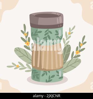 Flache Design eco Cup Vektor-Illustration. Stock Vektor