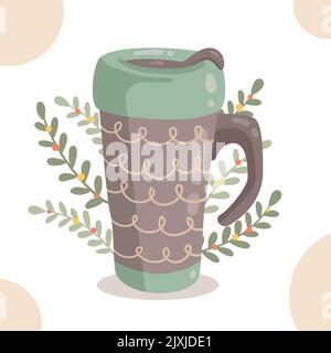 Flache Design eco Cup Vektor-Illustration. Stock Vektor