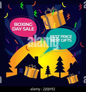Boxing Day Sale Design. Boxtag Verkauf Banner Rabatt Sonderangebot Tag Preis Rabatt Promotion. Stock Vektor