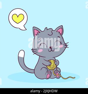 Handgezeichnete internationale Katze Tag Vektor-Illustration. Stock Vektor