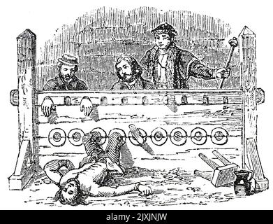 Abbildung der Bestrafung durch die Aktien. Datiert aus dem 19.. Jahrhundert Stockfoto