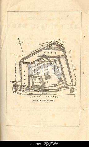 Plan of the Tower aus der Broschüre „Authorized Guide to the Tower of London“ von Loftie, W. J. (William John), 1839-1911; Dillon, Harold Arthur Lee-Dillon, 17. Viscount Dillon, 1844-1932 Erscheinungsdatum 1911 Herausgeber/Verlag His Majesty's Stationery Office (HMSO) Stockfoto