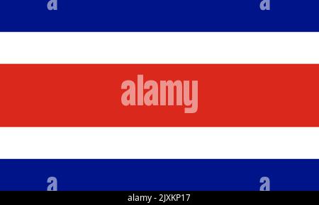 Nationale Flagge Costa Ricas. Symbol der Costa Rica Flagge. Illustration Vektor der Costa Rica Flagge. EPS10 Stock Vektor