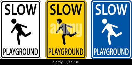 Slow Playground Zeichen Auf Weißem Hintergrund Stock Vektor