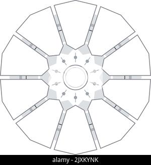 Schema-Vorlage für die Organisation von Unternehmen im Ökosystem Hexagon-Diagramm Stock Vektor